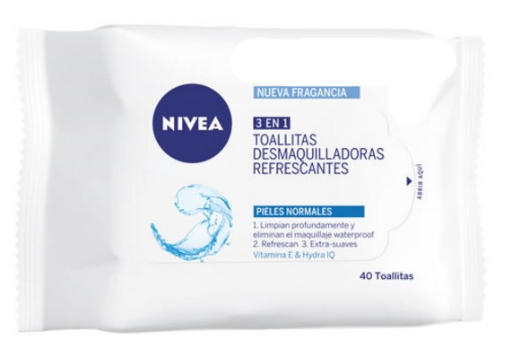 Nivea 3 En 1 Toallitas Desmaquilladoras Refrescantes 40 Unidades