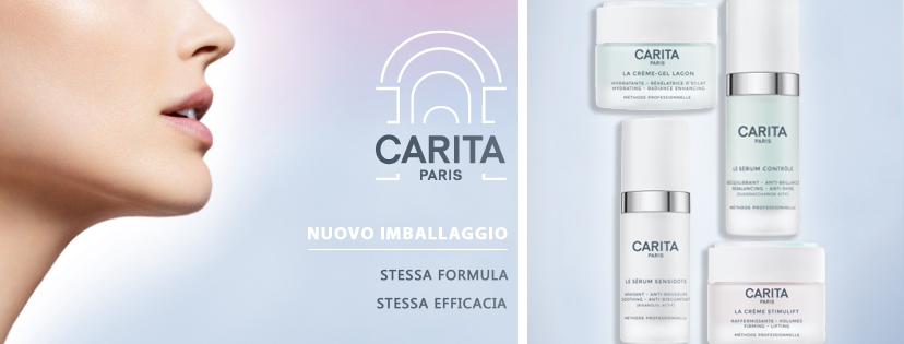 Nuovo imballaggio CARITA. Stessa formula, stessa efficacia