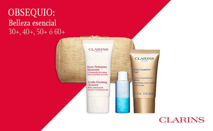 Consigue gratis tu obsequio CLARINS Belleza esencial - PROMOCIÓN FINALIZADA