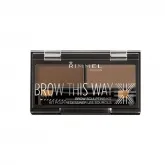 Rimmel Kit Sourcils Brow this way  002 Mid Brown