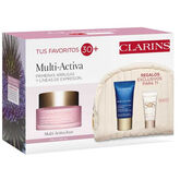 Clarins Multi-Active Jour Tagescreme bei ersten Falten speziell für trockene Haut 50ml Set 4 Artikel
