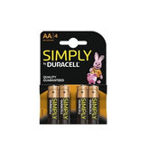 Duracell Simply Alkaline AA Batteries LR6 / MN1500 4 Units