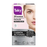 Taky Carbon Activado Facial Wax Strips 20 Units