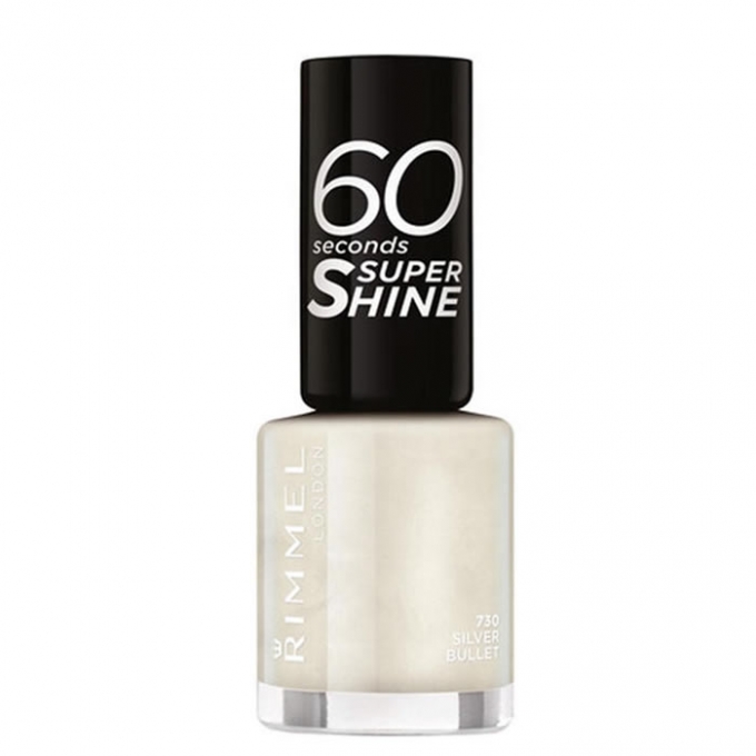Rimmel London 60 Seconds Super Shine Nail Lacquer 730 Silver Bullet BeautyTheShop