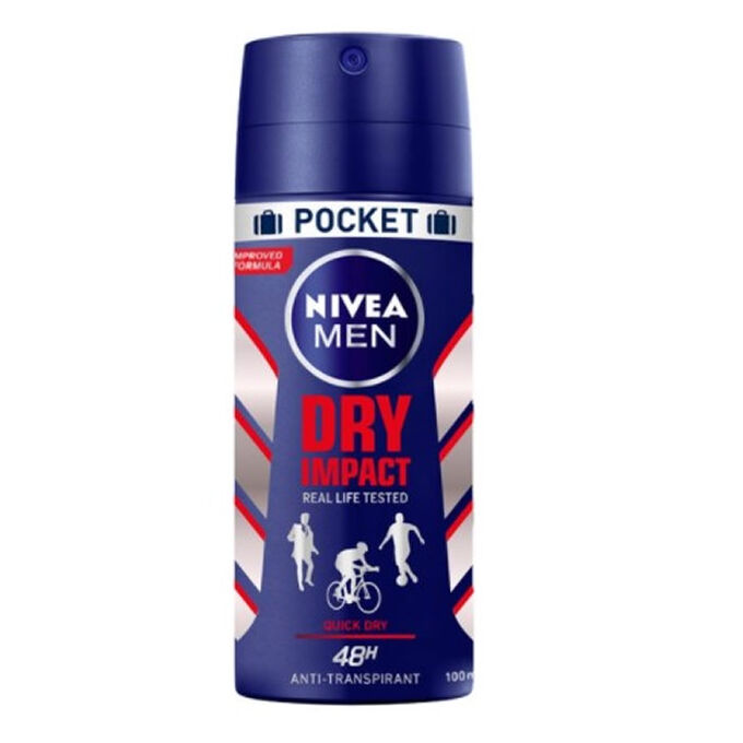 Nivea Men Dry Impact Deodorant Spray 100ml | Beauty The Shop - fragances, creams and makeup shop