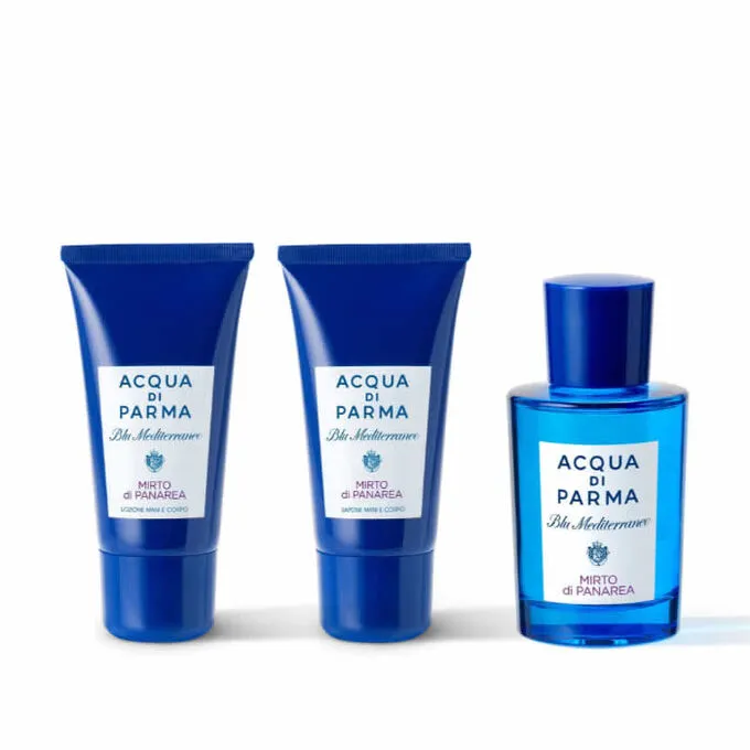 ACQUA DI PARMA MIRTO DI PANAREA セット Acqua Di Parma Blu Mediterraneo Mirto Di Panarea Gift Set Holiday