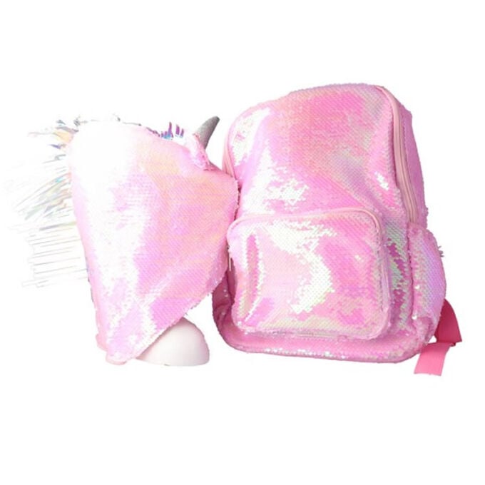 reversible sequin backpack