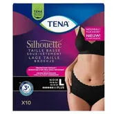 Tena Silhouette Black Low Waist Size L 10 Units
