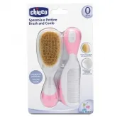 Chicco Brush and Comb Natural Hair Rose 0m+ Chicco Brush and Comb Natural Hair Rose 0m+