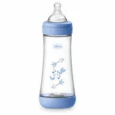 Chicco Perfect Silicone Feeding Bottle 300ml Blue 4m+ Chicco Perfect Silicone Feeding Bottle 300ml Blue 4m+