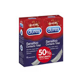 Durex Sensitivo Contacto Total Preservativos  2x12 Unidades 
