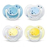 Avent Night Pacifiers 0 to 6 Months 2 Pcs