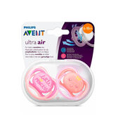 Avent Ultra Air Happy Sucette Fille 6-18 Mois 2U
