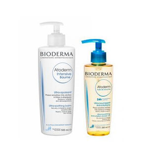 Bioderma Atoderm Intensive Cream Gel 500ml + Bioderma Atoderm Shower Oil  200ml Set 2 Pieces  BeautyTheShop