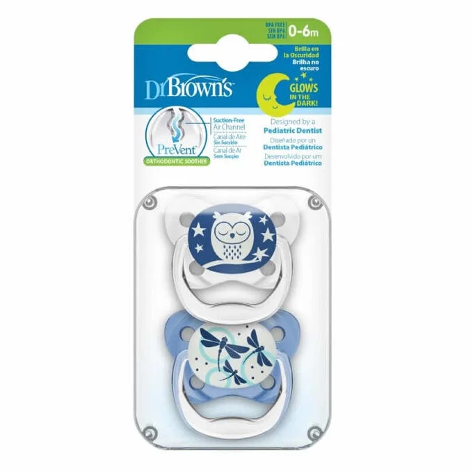 Dr. Brown’s Prevent Nocturne Pacifier Blue 0-6M