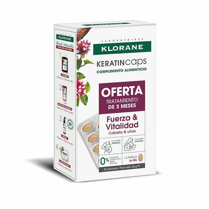 Klorane KeratinCaps Strength and Vitality 3×30 Capsules