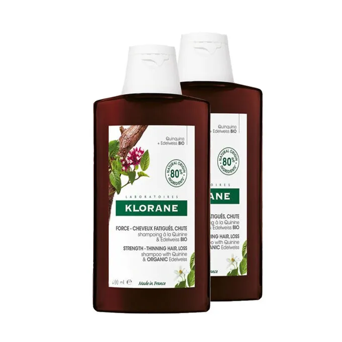 Klorane Shampoo With Quinine And Edelveiss Bio 2X400ml
