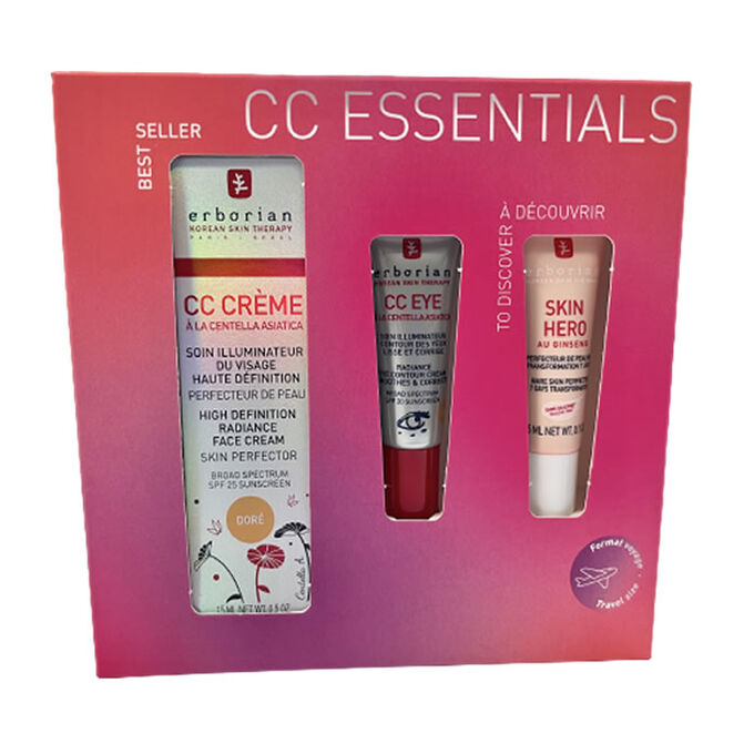 Erborian Cc Crème Illuminator Face Brightener Spf25 Doré15ml Set 3