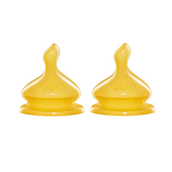 NUK First Choice+ Flesspeen Maat M - Latex Speen Voor Natuurlijk Drinkgevoel 0-6 Maanden