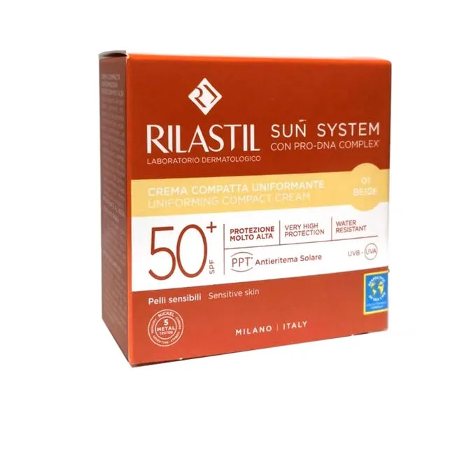 Rilastil Cream/Beige Sun System Uniform Compact Spf50+ Shade 01 10G
