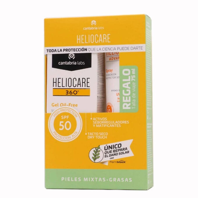 Heliocare 360 Gel Oil Free Toque Seco Rostro Spf50 50ml Set 2 Piezas |  BeautyTheShop | Compra Perfumes, Cosmética y Maquillaje online