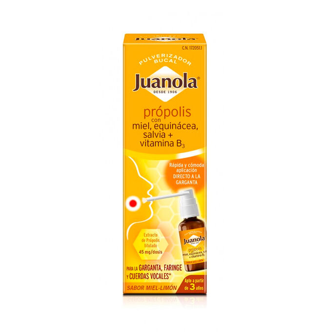 Juanola Propolis with Honey, Echinacea, Sage+ Vitamin B3 Oral Spray