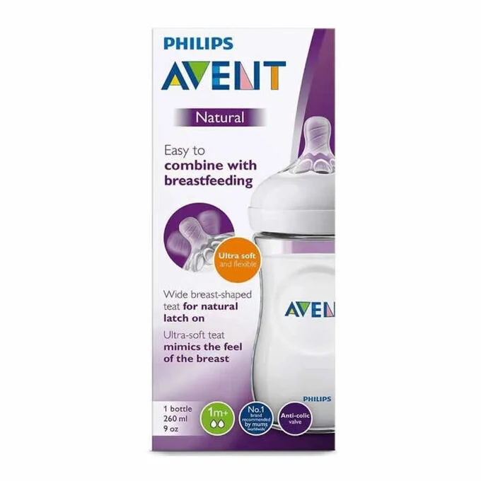 Avent Natural Milk Bottle 1m+ 260ml
